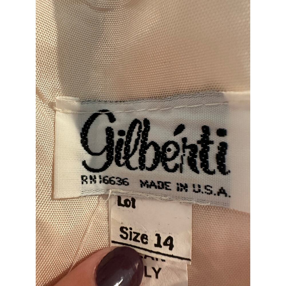 Vintage 80s Gilberti Lace Drop Waist Dress with Bow detail 14 - Picture 7 of 14